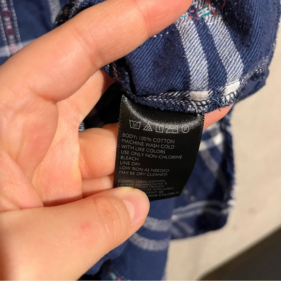 BDG Urban Outfitters Boyfriend Button Down Plaid Flannel Blue Oversized Size M - Picture 5 of 8